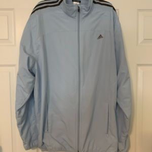 Adidas baby blue & brown clima365 jacket sz 2XL